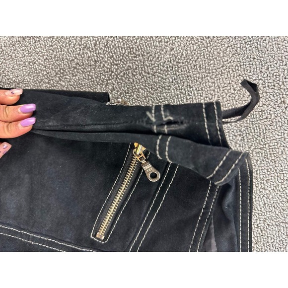 Vintage Wilsons Leather Maxima Pants Women 2 Black Suede Stitching Western Y2K - Picture 13 of 14